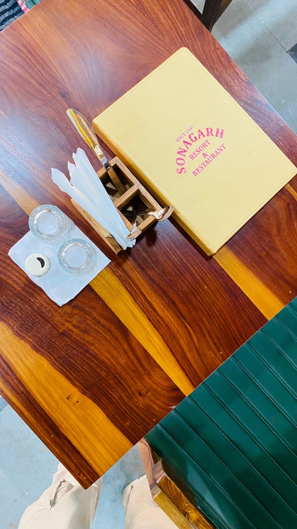 Restaurant tables arranged for a gathering